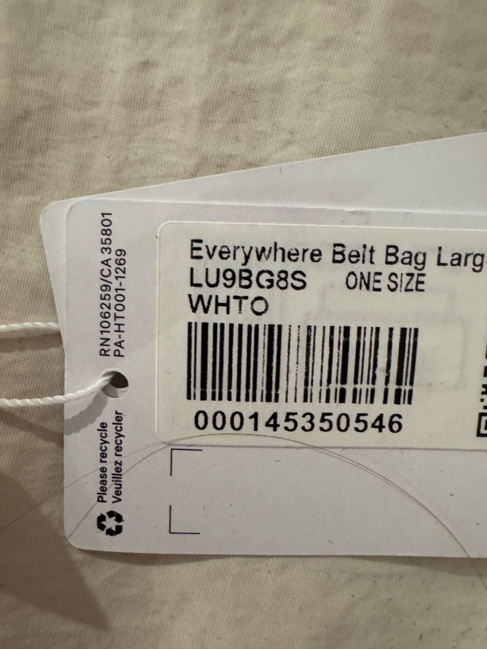Lululemon Cream belt bag - Picture 2 of 2